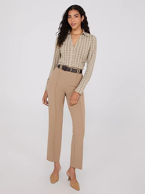 Belted Front Pintuck Pants