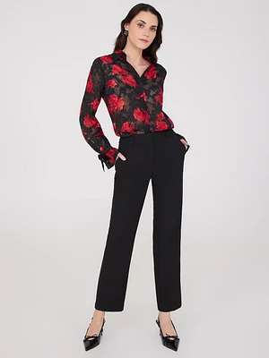 Straight Leg Mid-Rise Pants