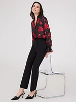 Pantalon droit à taille mi-haute