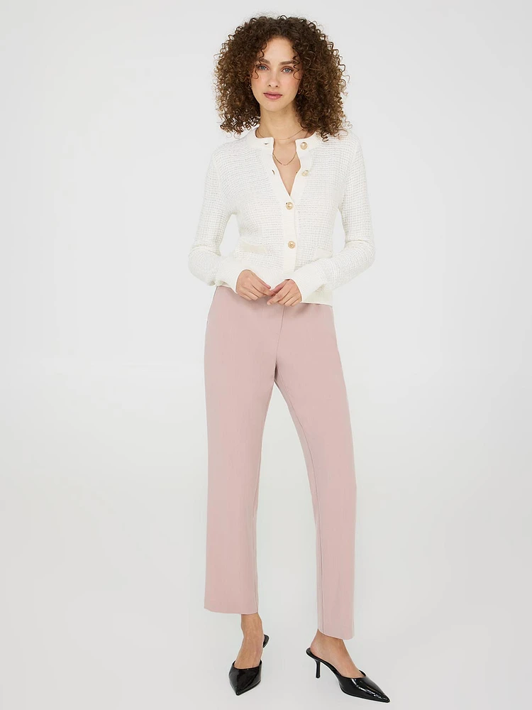 Pantalon droit à taille mi-haute