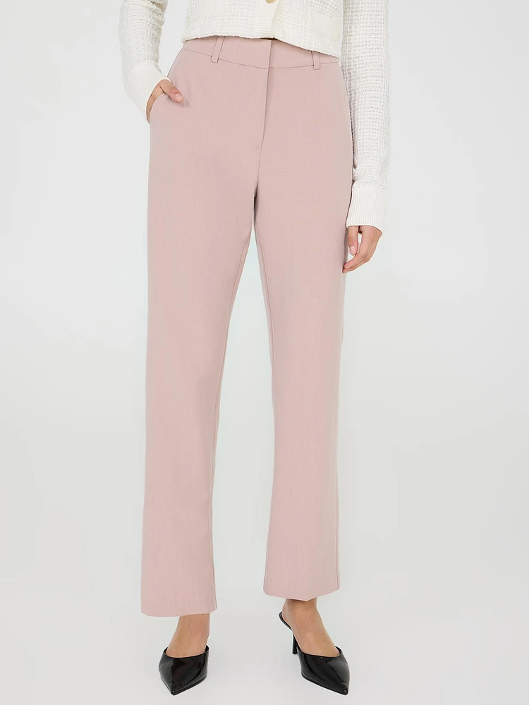 Pantalon droit à taille mi-haute