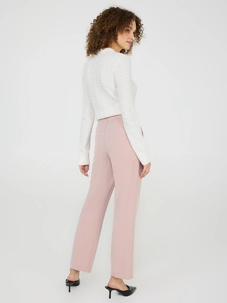 Pantalon droit à taille mi-haute