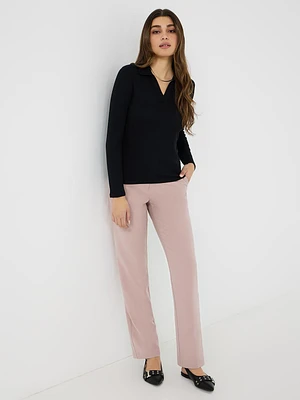 Mid-Rise Straight Leg Pants