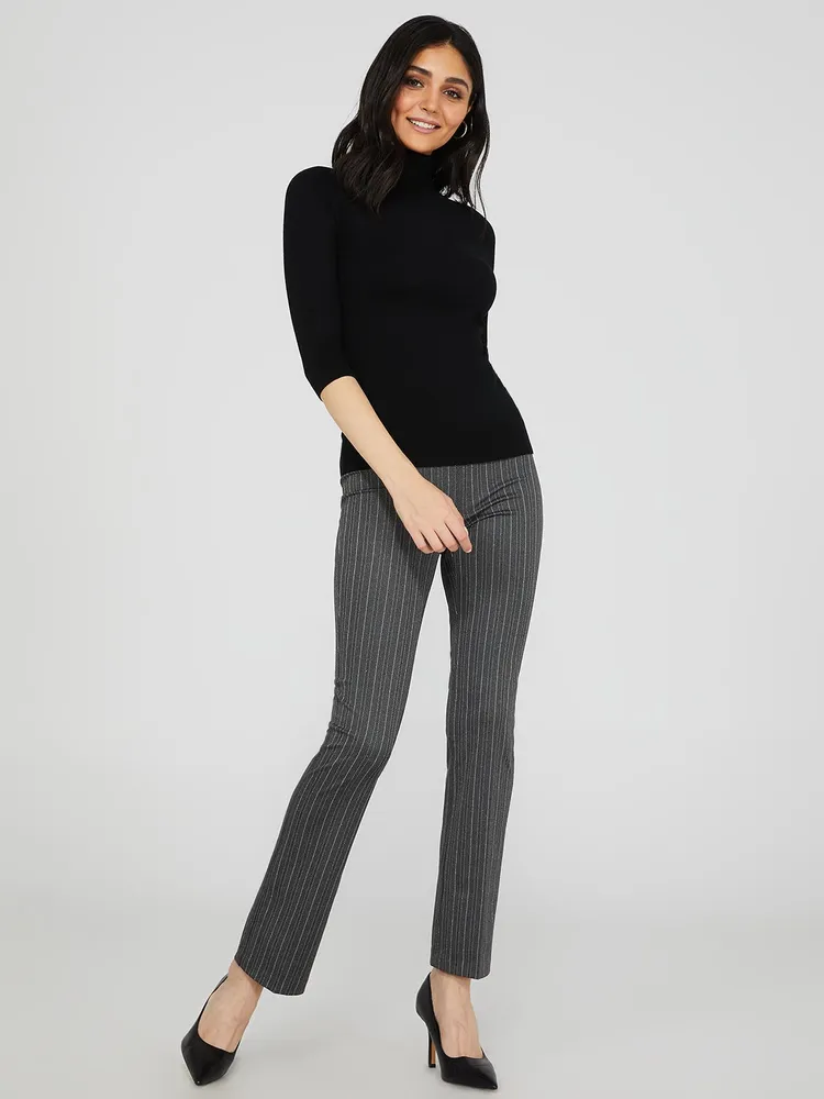 Striped Jacquard Flare Leg Pants