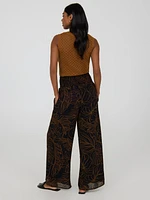 Printed Chiffon Palazzo Pants