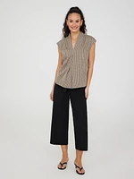 Pantalon gaucho en crêpe avec ceinture