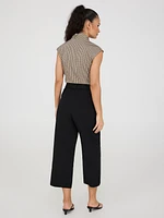Pantalon gaucho en crêpe avec ceinture