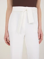Pantalon gaucho en crêpe avec ceinture