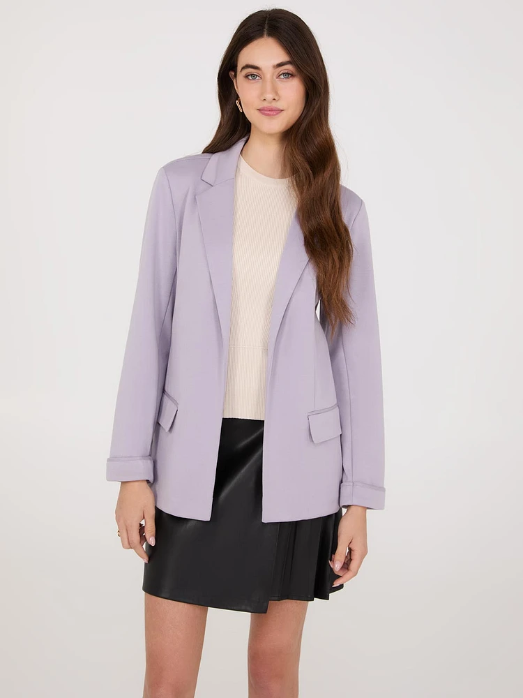 Blazer ouvert sur le devant à col cranté