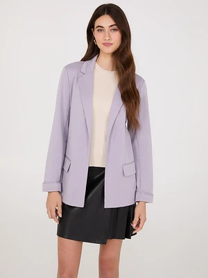 Blazer ouvert sur le devant à col cranté