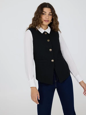 Button-Front Boucle Vest