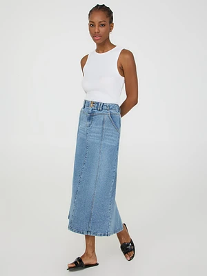 Long Denim Skirt
