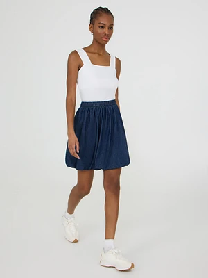 Jupe à ourlet bulle en denim