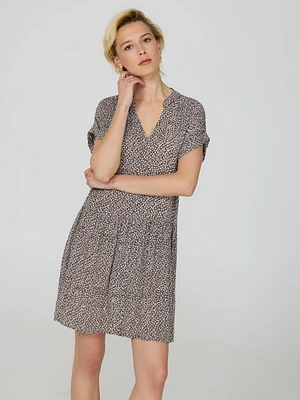 Mini-robe à effet froissé et motif floral