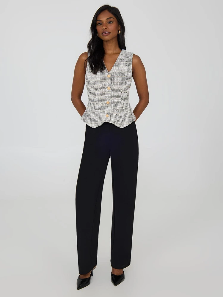 Bouclé Vest Jumpsuit