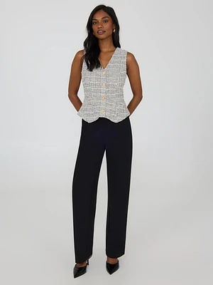 Bouclé Vest Jumpsuit