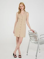 Satin Twill Sleeveless Blazer Dress