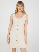 Robe blazer sans manches en mélange de lin