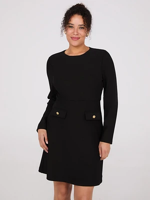 Long Sleeve A-Line Mini Dress