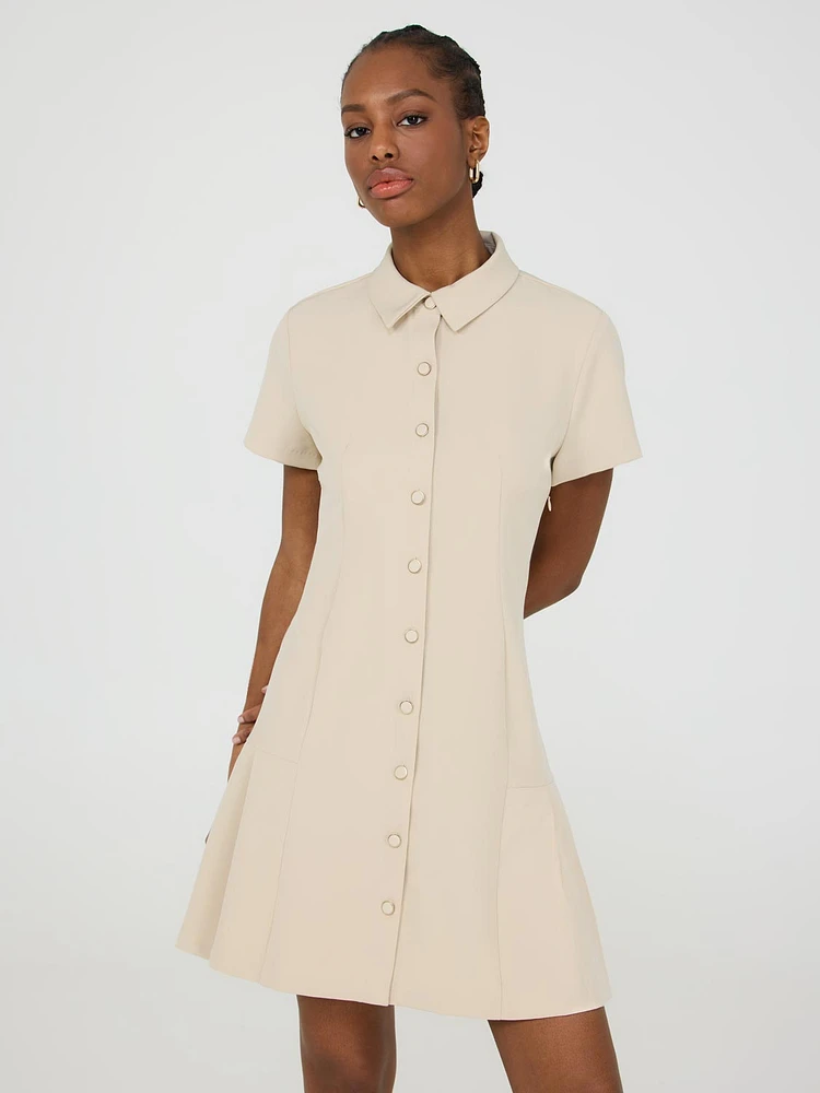 Robe chemise plissée