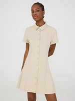 Robe chemise plissée