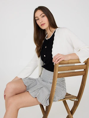 Cardigan boléro avec détails festonnés
