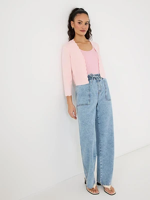 Bolero Cardigan With Scallop Details