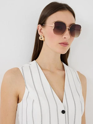 Oversized Frameless Sunglasses