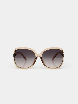 Oversized Clear Frame Sunglasses