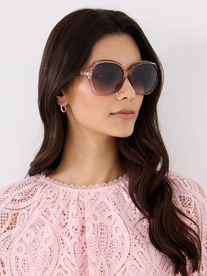 Oversized Clear Frame Sunglasses