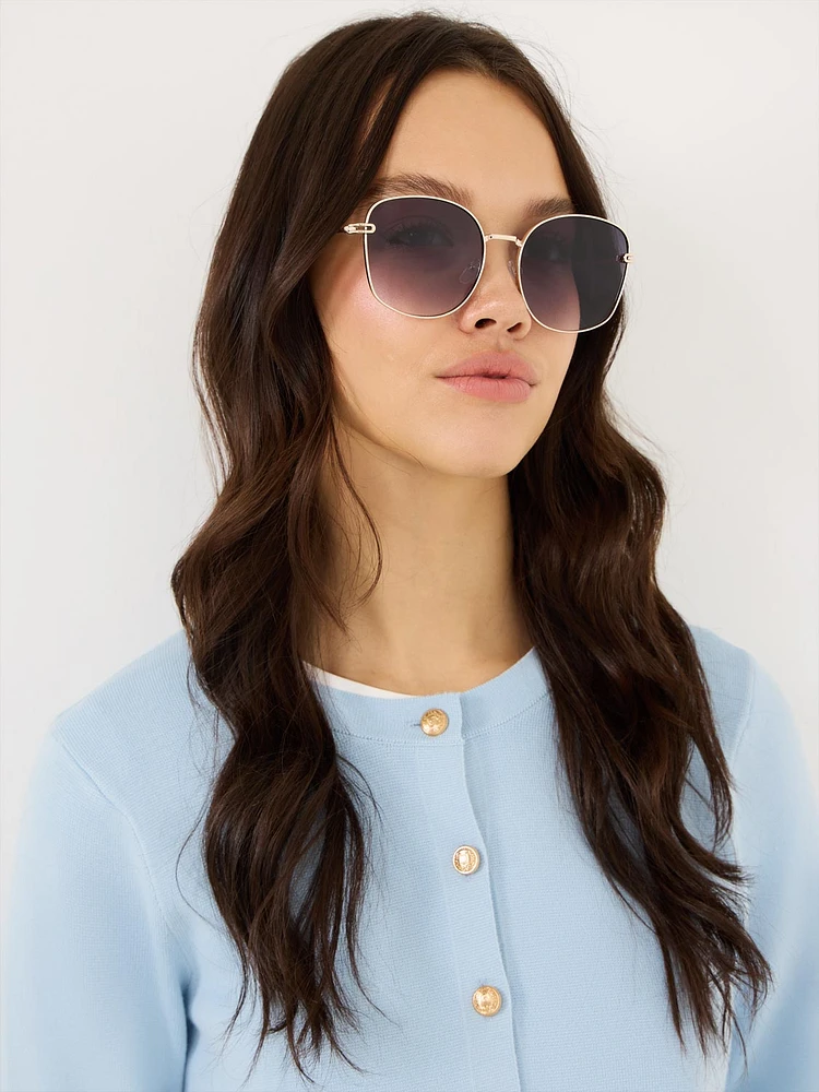 Metal Frame Aviator Sunglasses