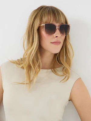 Oversized Clear Frame Cat Eye Sunglasses