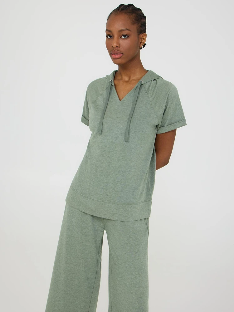 Short Sleeve French Terry Hoodie