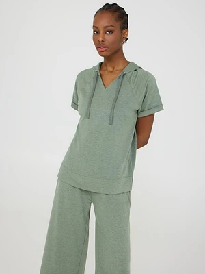 Short Sleeve French Terry Hoodie