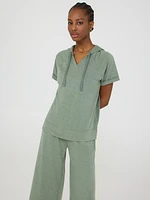 Short Sleeve French Terry Hoodie