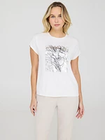 Foil Floral Print Graphic T-Shirt