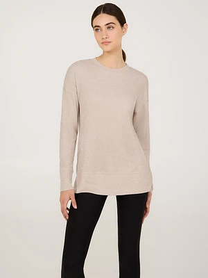 Melange Ribbed Long Sleeve Top