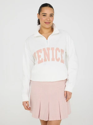 Venice Embroidered Half-Zip Sweatshirt