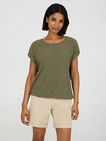 T-shirt à manches dolman et revers oeillets