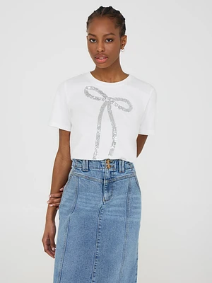 T-shirt à manches courtes avec boucle en paillettes