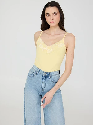 Lace Trim V-Neck Tank Top
