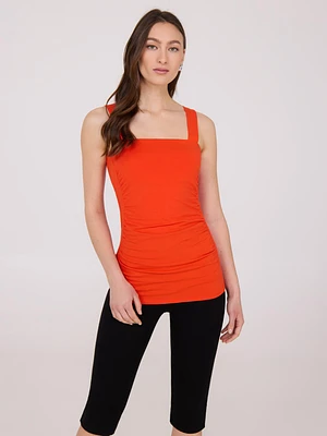 Thick Strap Shirred Tank Top