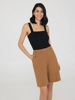 Thick Strap Shirred Tank Top