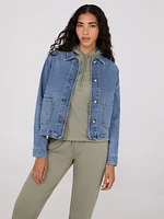 Button-Front Denim Jacket