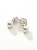 Pave With Pearl Drop Earrings