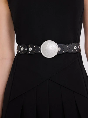 Ceinture à boucle métallique ronde