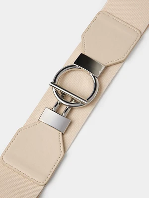 Elastic Belt With Round Toggle Buckle