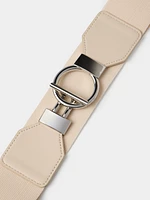 Elastic Belt With Round Toggle Buckle