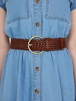 Braided Belt With Brass Buckle
