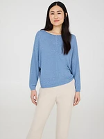 Boat Neck Dolman Sleeve Sweater